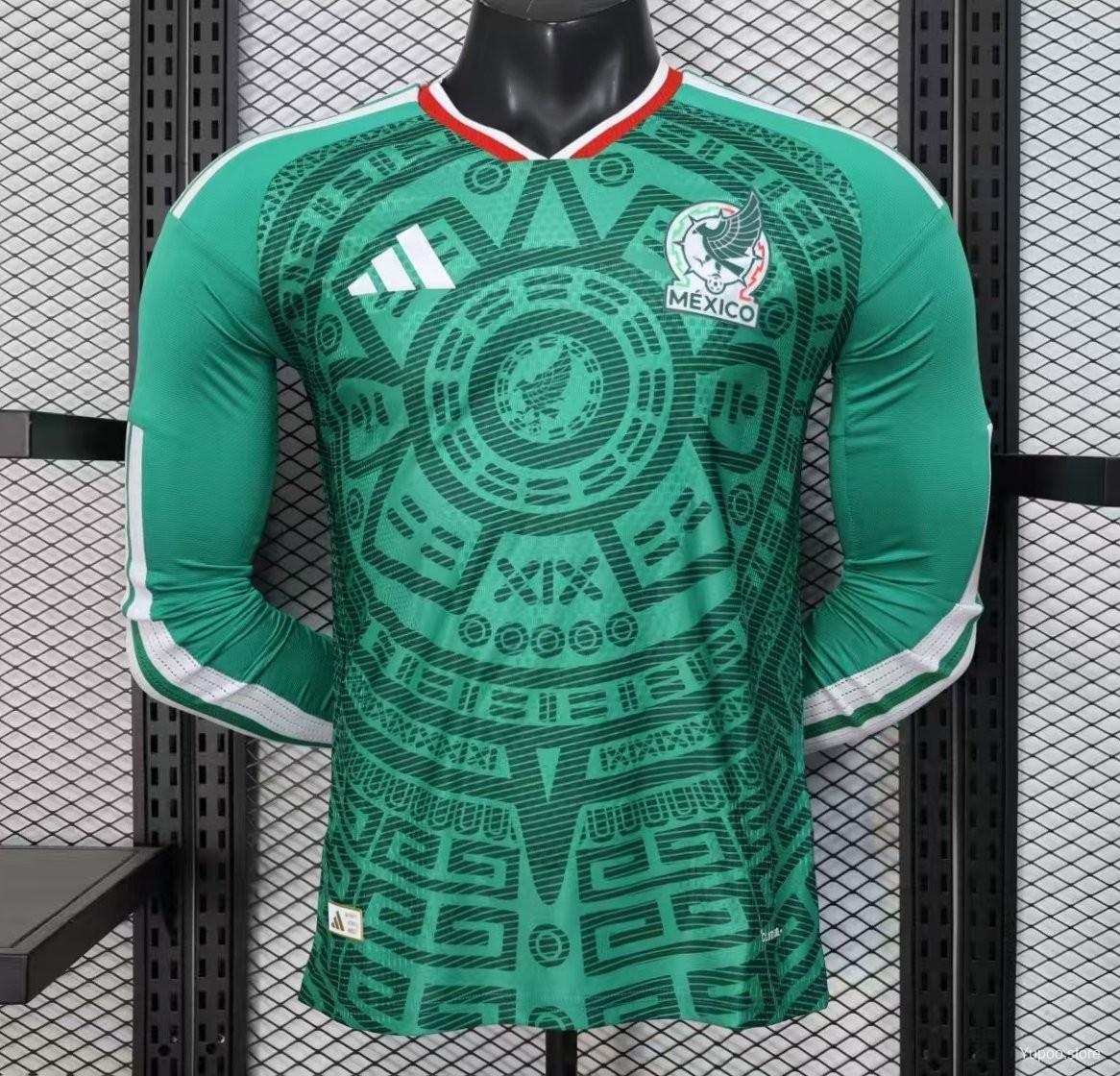 Camiseta de fútbol México 2026 LOCAL MANGA LARGA VERSION JUGADOR